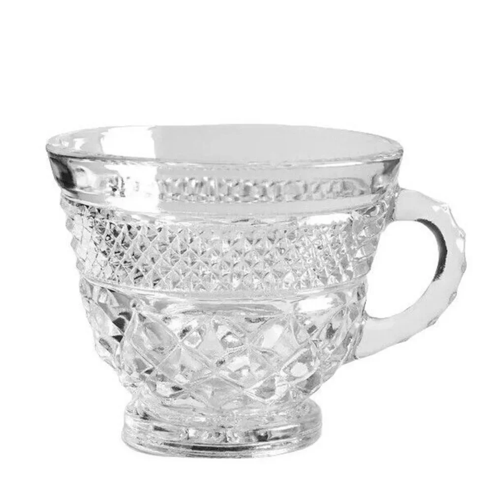 Wexford by Anchor Hocking 3-inch Pressed Glass Teacup Punch Cup Vintage 1960's